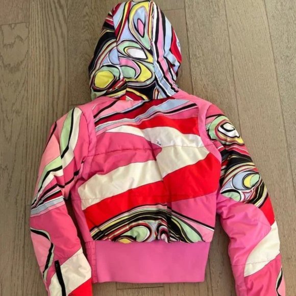 EMILIO PUCCI Colorblock Pattern Down Jacket ROSSIGNOL X - Picture 2 of 10